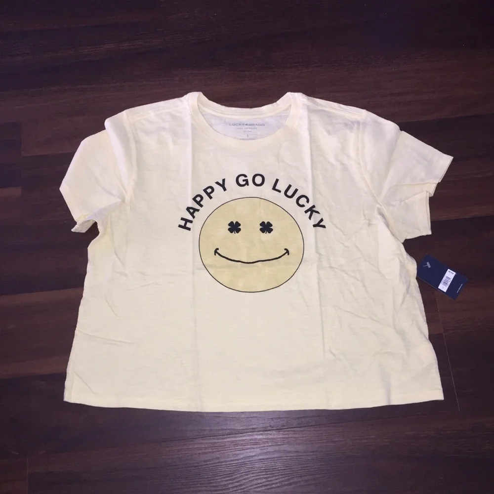 Lucky Brand "Happy Go Lucky" T-Shirt Short Sleeve NWT - Picture 3 of 3
